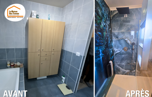 La Maison des Travaux Bassin Genevois, rénovation salle de bains Douvaine, douche à l'italienne Douvaine, rénovation maison Douvaine, courtier en travaux Douvaine