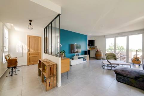 rénovation entrée avec ouverture sur salon et cuisine