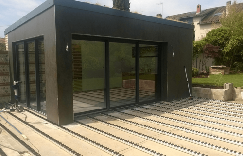 construction plage de piscine