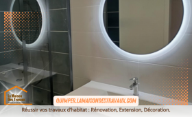 Modernisation complète d'une salle de bain à Penmarc'h avec La Maison Des Travaux