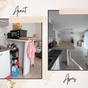 Rangements et ilot repas fonctionnel