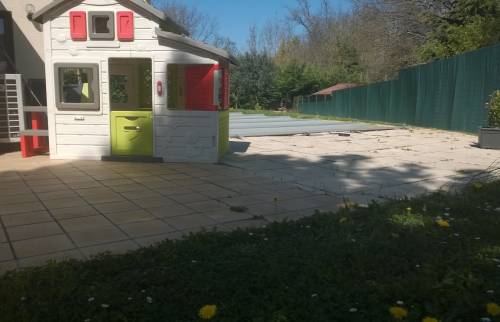 Mise en oeuvre chantier de réalisation granulat de marbre - Quincy-Voisins – 77860 -