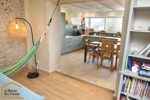 ouverture du mur de la cuisine vers le salon