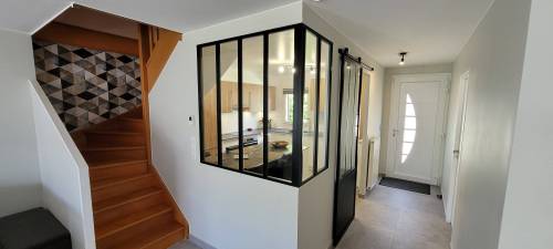 Rénovation de maison avec pose d'une verrière intérieure - Brie-Comte-Robert 77170