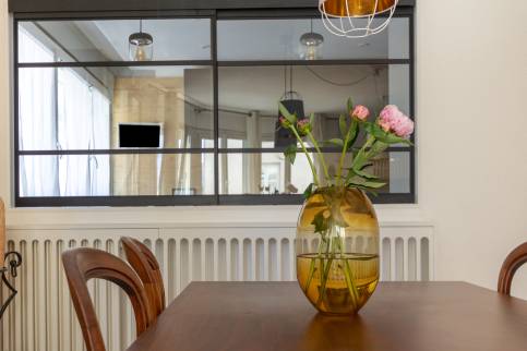 Création d'une verrière intérieure coulissante, appartement Ecully