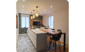 Cuisine avec un mix de carrelage 
