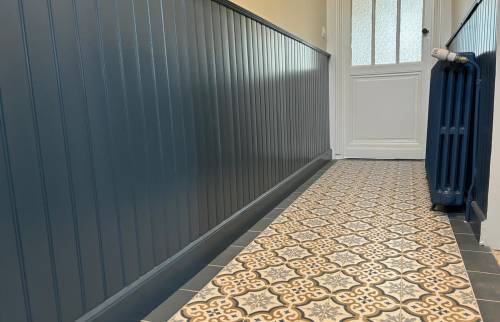 Carreaux ciment peinture couloir Talence