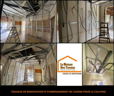 Travaux de rénovation de cuisine en cours - Montauban 82000