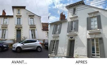  Façade avant de maison AVANT - APRES travaux de ravalement de façade - Nantes 44