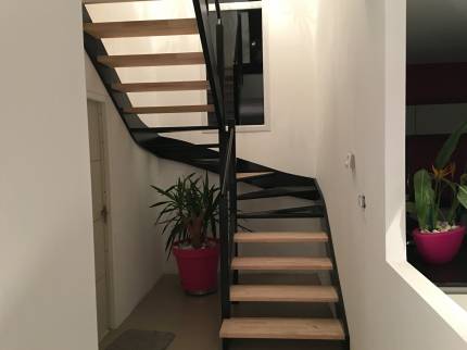 Escalier bois et métal design Haguenau