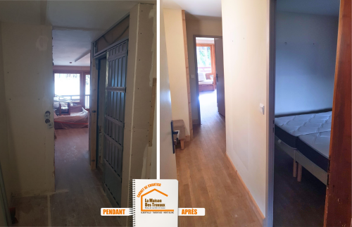 optimisation espace appartement montagne, création lit superposé sur mesure, rénovation appartement Savoie, aménagement intérieur station, courtier en travaux montagne