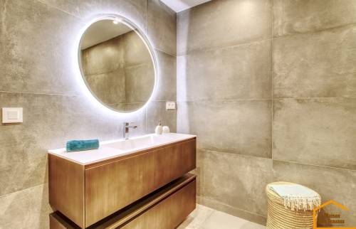 Vasque avec miroir led rond