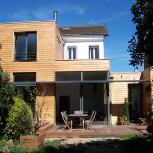 Extension en bois - côté jardin