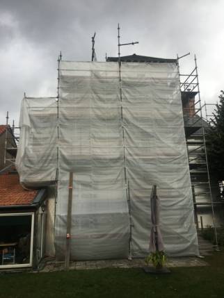 Travaux de ravalement de façade avec pose d'échafaudage et protections - Nantes 44