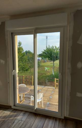 Baie vitrée suite à ouverture