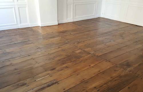 Rénovation finie Saint-Servan - Parquet massif restoré
