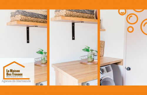 Organisation optimale d’une buanderie rénovée à Marmande par Sandrine Férin – La Maison Des Travaux.