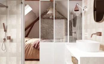 aménagement de combles - salle de bains attenante à la chambre d'amis