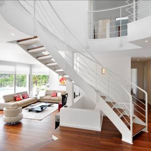 Construction maison d'architecte contemporaine - Vue panoramique, salon