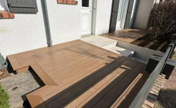 Grande terrasse composite après travaux