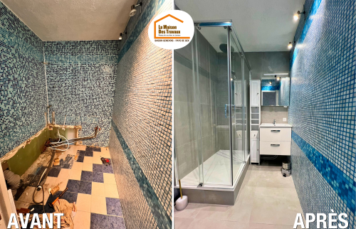travaux appartement Annemasse, réagencement intérieur appartement, rénovation salle de bain douche, valorisation bien immobilier, rénovation appartement Bassin Genevois