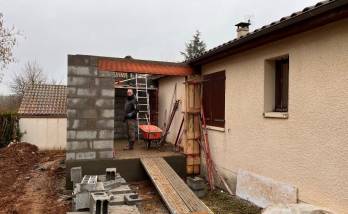 La future cuisine vue baie vitrée