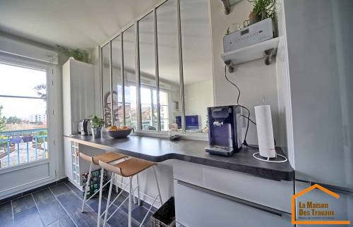Cuisine et verrière après rénovation (Montgeron 91230)