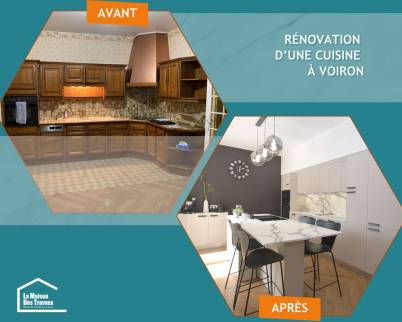 Avant après rénovation cuisine Voiron