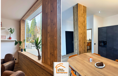 La Maison des Travaux Albertville Moûtiers, habillage bois Albertville, décoration intérieure Albertville, menuisier Albertville, bois massif Albertville