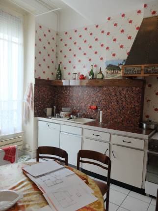 Transformation et division d'un appartement en 1 T2 et 1 T3 destinés à la location, Lyon (69009) : vue de l'ancienne cuisine