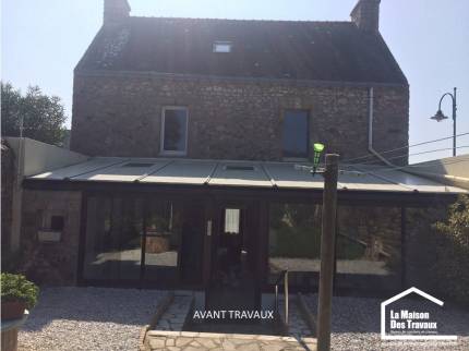 Transformation de véranda en extension en pierre Agrandissement de maison en pierre à Arzon 56640