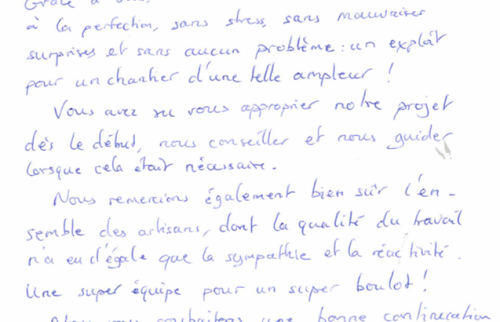 Merci à nos clients pour leur témoignage