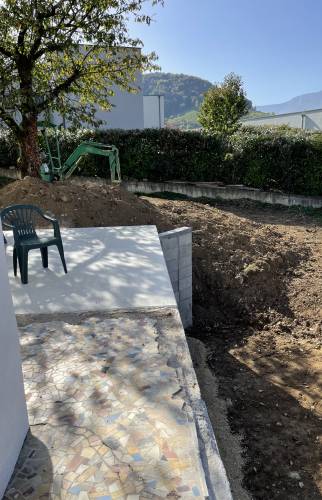 chantier en cours : La dalle est coulée