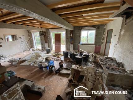 Rénovation en cours salon Damgan