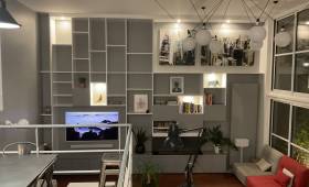 Création bibliothèque avec cheminée