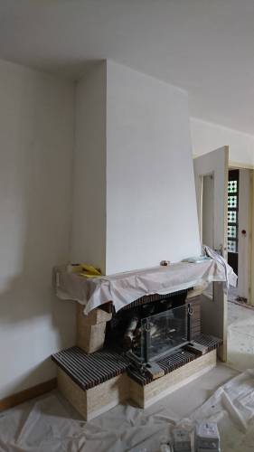 Ancienne cheminée avant travaux de rénovation de salon séjour - Brie-Comte-Robert 77170