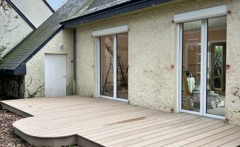 Terrasse terminée vue 1 - Aménagement extérieur moderne et fonctionnel