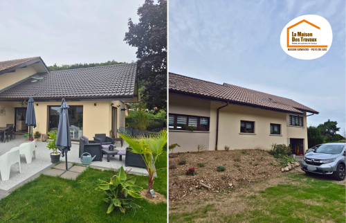 La Maison des Travaux Bassin Genevois, extension maison Douvaine, rénovation maison Haute-Savoie, courtier en travaux Bassin Genevois, extension lumineuse Annemasse