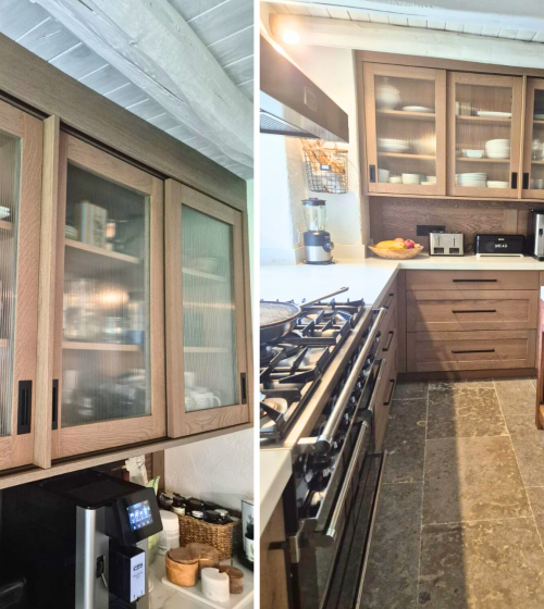 travaux cuisine Pays de Gex, création cuisine sur mesure, cuisine bois authentique, rénovation maison Divonne-les-Bains, projet cuisine