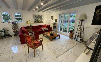 Rénovation salon Montévrain peinture gris et blanc