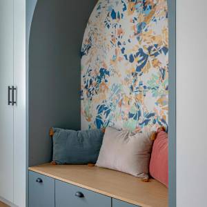 Banquette sur mesure avec rangements intégrés – rénovation maison années 60, Projet Joffre