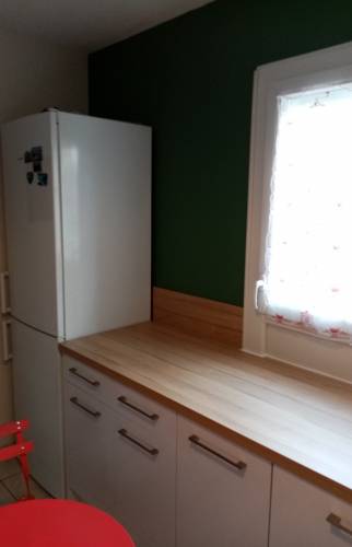 Cuisine rénovée avec frigo 