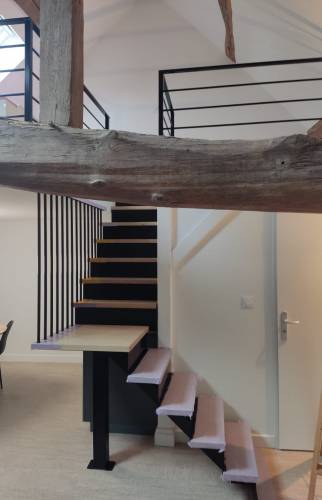 Escalier bois et métal Chalon