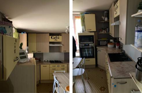 Ancienne cuisine dans une maison en rénovation - Morléon 79