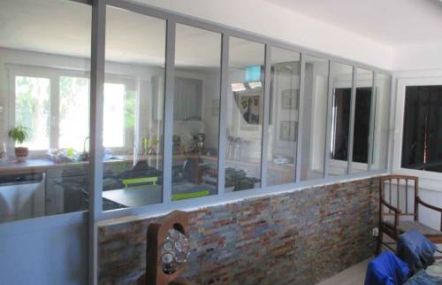 Verrière atelier entre cuisine et séjour à Rixheim