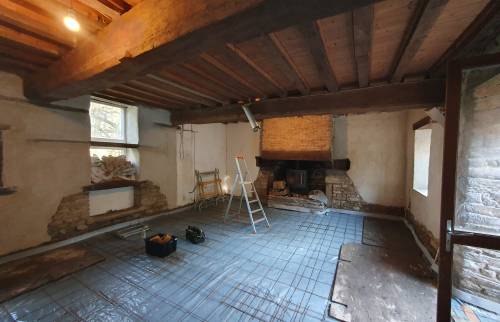 Dépose de l'ancienne dalle