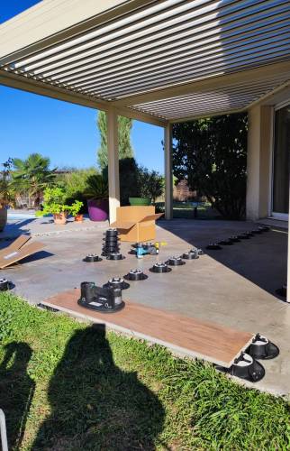 Avant et après rénovation terrasse Saint-Etienne-le-Molard