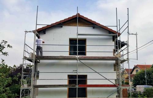 Travaux en cours - Isolation Thermique par l'Extérieur - ITE - Bron Lyon