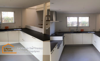 Une maison modernisée à Flayosc avec une cuisine en U et une extension lumineuse