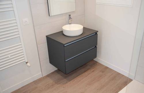 Meuble vasque à poser + miroir